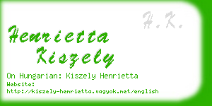 henrietta kiszely business card